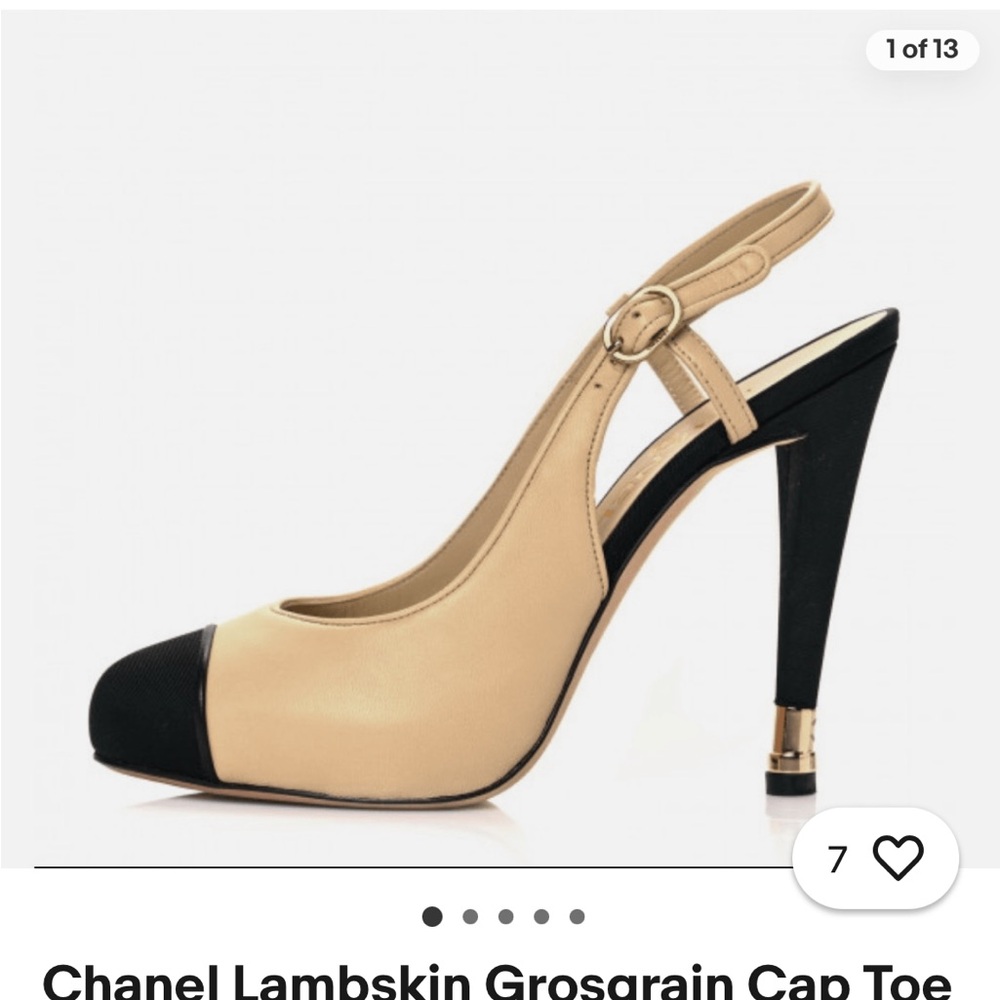 Classic Slingback two tone Chanel heels